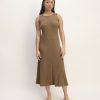 The Rib-Knit A-Line Tank Dress | Carob Brown