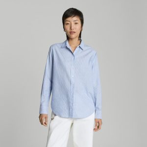 The Must-Have Shirt in Silky Cotton | Lapis Blue / White
