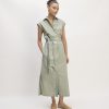 The Supima® Cotton Short-Sleeve Shirt Dress | Sage Green