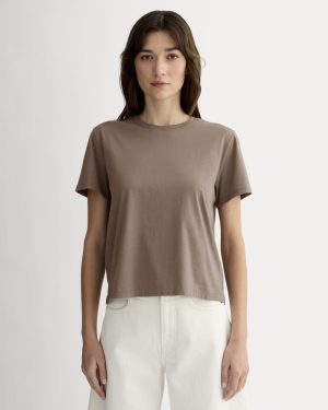 The Box-Cut Tee in Essential Cotton | Clay | No Pocket