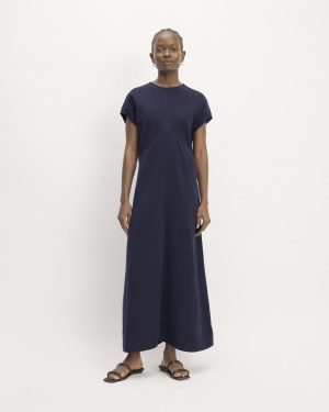 The TENCEL™ Short-Sleeve Midi Dress | Navy